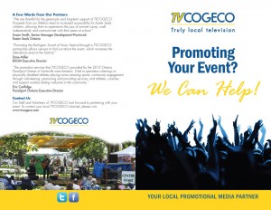 TV Cogeco marketing brochure outside.