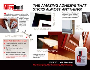 MitreBond adhesive marketing brochure inside.